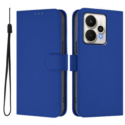 Skin Feel Solid Color Leather Phone Case with Lanyard, For Realme 15 / 15 Pro 5G Global
