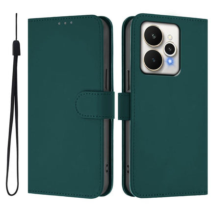 Skin Feel Solid Color Leather Phone Case with Lanyard, For Realme 15 / 15 Pro 5G Global
