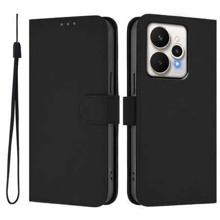 Skin Feel Solid Color Leather Phone Case with Lanyard, For Realme 15 / 15 Pro 5G Global