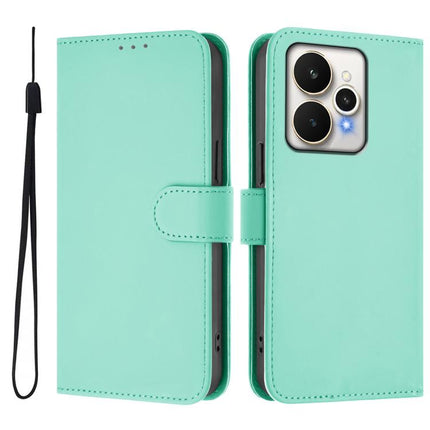 Skin Feel Solid Color Leather Phone Case with Lanyard, For Realme 15 / 15 Pro 5G Global