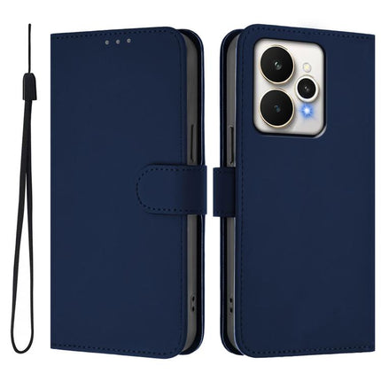Skin Feel Solid Color Leather Phone Case with Lanyard, For Realme 15 / 15 Pro 5G Global