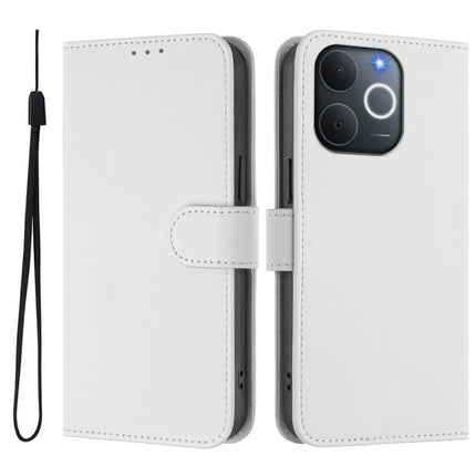 Skin Feel Solid Color Leather Phone Case with Lanyard, For Realme C71 4G India