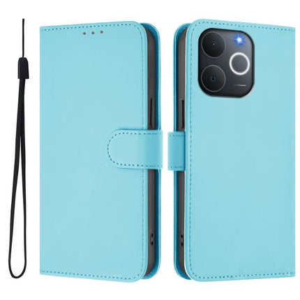Skin Feel Solid Color Leather Phone Case with Lanyard, For Realme C71 4G India