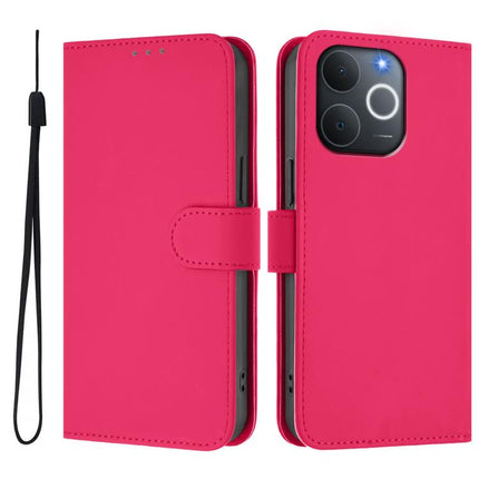 Skin Feel Solid Color Leather Phone Case with Lanyard, For Realme C71 4G India