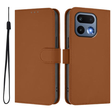 Skin Feel Solid Color Leather Phone Case with Lanyard, For Realme 16 Pro 5G Global