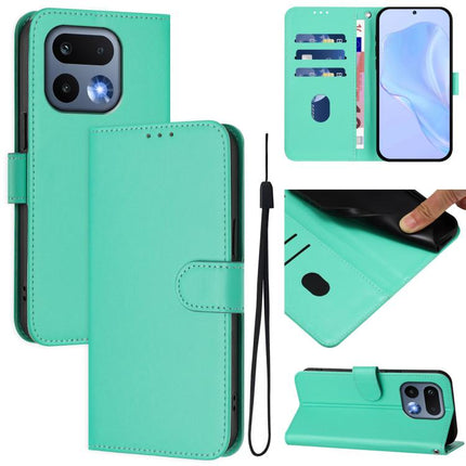 Skin Feel Solid Color Leather Phone Case with Lanyard, For Realme 16 Pro 5G Global