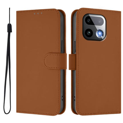 Skin Feel Solid Color Leather Phone Case with Lanyard, For Realme 16 Pro+ 5G Global