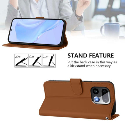Skin Feel Solid Color Leather Phone Case with Lanyard, For Realme 16 Pro+ 5G Global
