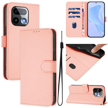 Skin Feel Solid Color Leather Phone Case with Lanyard, For Realme 16 Pro+ 5G Global