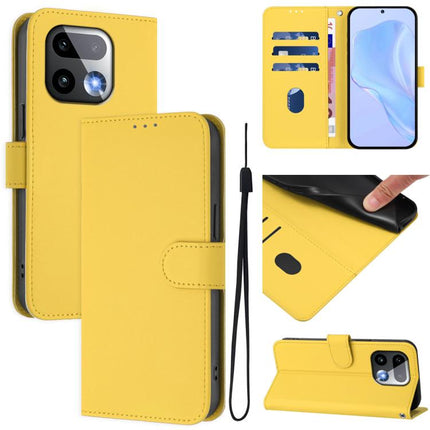 Skin Feel Solid Color Leather Phone Case with Lanyard, For Realme 16 Pro+ 5G Global