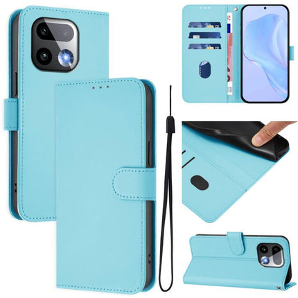 Skin Feel Solid Color Leather Phone Case with Lanyard, For Realme 16 Pro+ 5G Global