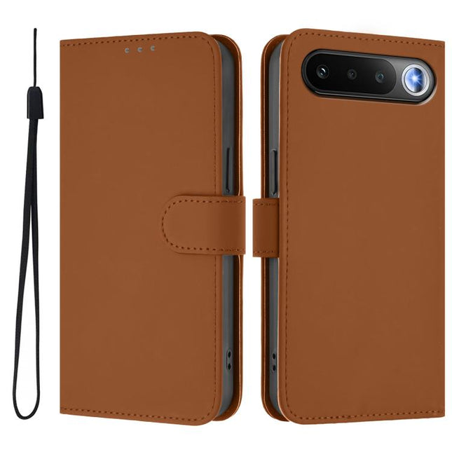 Skin Feel Solid Color Leather Phone Case with Lanyard, For Realme 16 5G Global