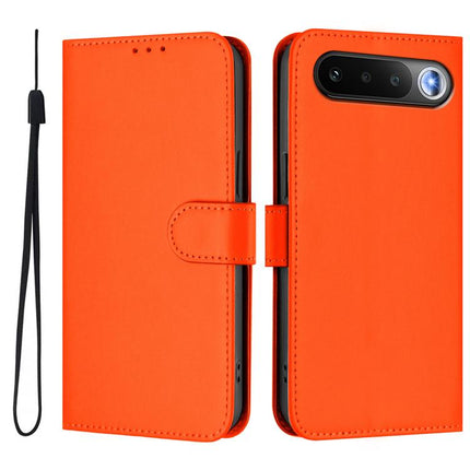 Skin Feel Solid Color Leather Phone Case with Lanyard, For Realme 16 5G Global