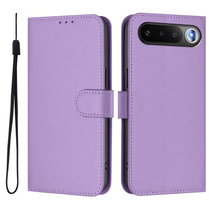 Skin Feel Solid Color Leather Phone Case with Lanyard, For Realme 16 5G Global