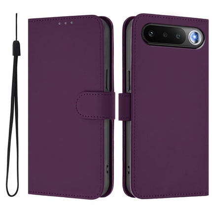 Skin Feel Solid Color Leather Phone Case with Lanyard, For Realme 16 5G Global