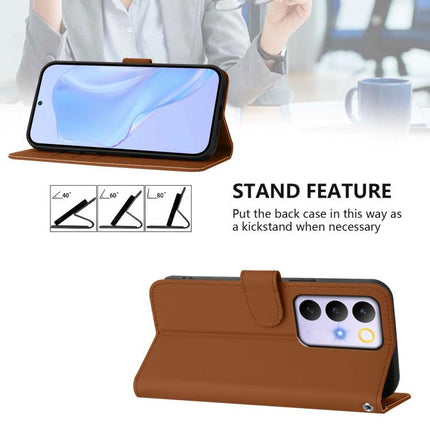 Skin Feel Solid Color Leather Phone Case with Lanyard, For Realme C83 5G india / C85 5G