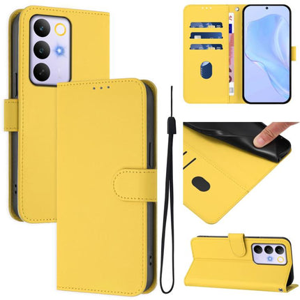 Skin Feel Solid Color Leather Phone Case with Lanyard, For Realme C83 5G india / C85 5G