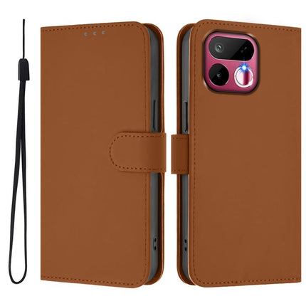 Skin Feel Solid Color Leather Phone Case with Lanyard, For Realme 16T 5G Global