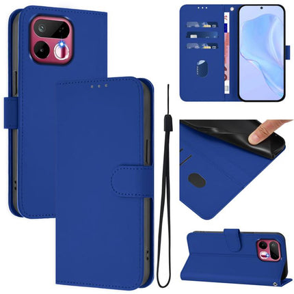 Skin Feel Solid Color Leather Phone Case with Lanyard, For Realme 16T 5G Global