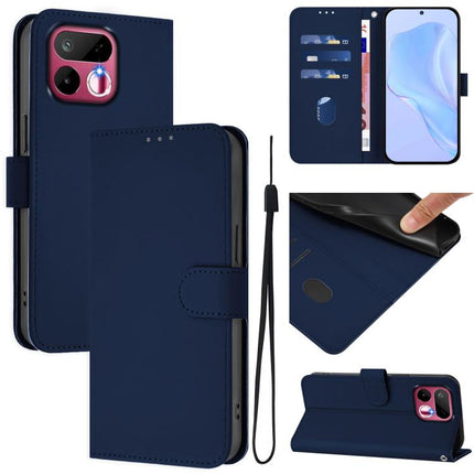 Skin Feel Solid Color Leather Phone Case with Lanyard, For Realme 16T 5G Global