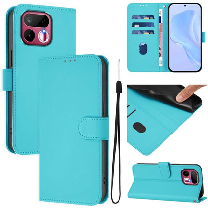 Skin Feel Solid Color Leather Phone Case with Lanyard, For Realme 16T 5G Global