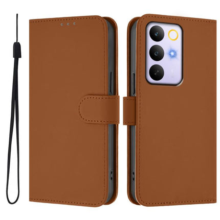 Skin Feel Solid Color Leather Phone Case with Lanyard, For Realme C100 5G/15X 5G India
