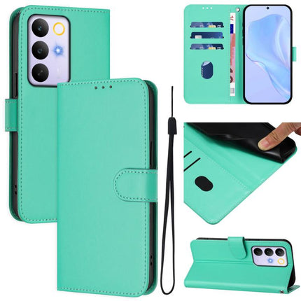 Skin Feel Solid Color Leather Phone Case with Lanyard, For Realme C100 5G/15X 5G India