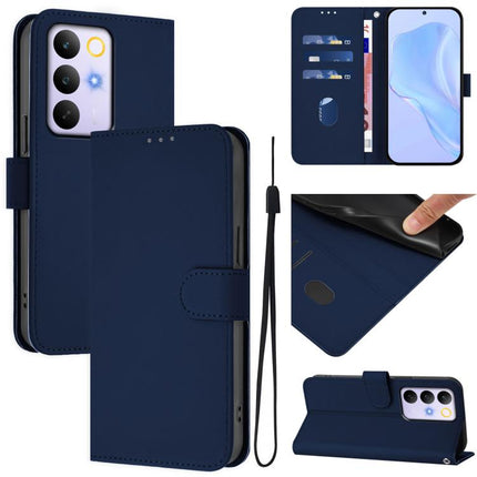 Skin Feel Solid Color Leather Phone Case with Lanyard, For Realme C100 5G/15X 5G India