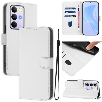 Skin Feel Solid Color Leather Phone Case with Lanyard, For Realme C100 5G/15X 5G India