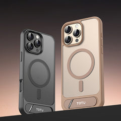TOTU PC-25 Skin Feel MagSafe Magnetic Stand Phone Case, For iPhone 16 Pro Max, For iPhone 16 Pro, For iPhone 15 Pro Max, For iPhone 15 Pro