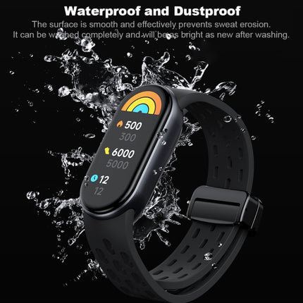 Magnetic Folding Buckle Silicone Watch Band, For Xiaomi Smart Band 9