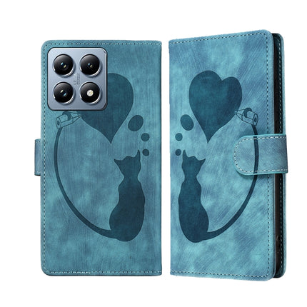 Pen Heart Cat Embossed Leather Phone Case, For Xiaomi Poco C75, For Xiaomi 14T Pro, For Xiaomi 14T