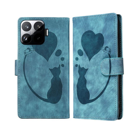 Pen Heart Cat Embossed Leather Phone Case, For Xiaomi 17T Pro 5G, For Xiaomi 17T 5G, For Xiaomi 15T Pro 5G, For Xiaomi 15T 5G