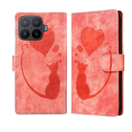 Pen Heart Cat Embossed Leather Phone Case, For Xiaomi 17T Pro 5G, For Xiaomi 17T 5G, For Xiaomi 15T Pro 5G, For Xiaomi 15T 5G