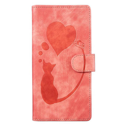 Pen Heart Cat Embossed Leather Phone Case, For Xiaomi 17T Pro 5G, For Xiaomi 17T 5G, For Xiaomi 15T Pro 5G, For Xiaomi 15T 5G