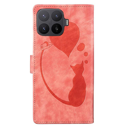 Pen Heart Cat Embossed Leather Phone Case, For Xiaomi 17T Pro 5G, For Xiaomi 17T 5G, For Xiaomi 15T Pro 5G, For Xiaomi 15T 5G