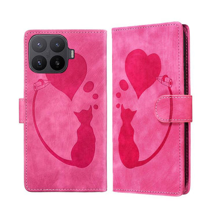 Pen Heart Cat Embossed Leather Phone Case, For Xiaomi 17T Pro 5G, For Xiaomi 17T 5G, For Xiaomi 15T Pro 5G, For Xiaomi 15T 5G