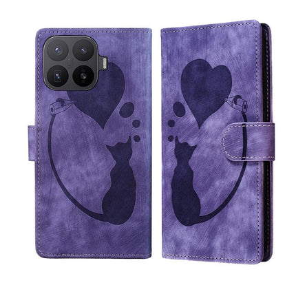 Pen Heart Cat Embossed Leather Phone Case, For Xiaomi 17T Pro 5G, For Xiaomi 17T 5G, For Xiaomi 15T Pro 5G, For Xiaomi 15T 5G
