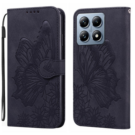 Retro Skin Feel Butterflies Embossing Horizontal Flip Leather Phone Case, For Xiaomi Poco C75, For Xiaomi 14T Pro, For Xiaomi 14T