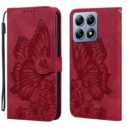 Retro Skin Feel Butterflies Embossing Horizontal Flip Leather Phone Case, For Xiaomi Poco C75, For Xiaomi 14T Pro, For Xiaomi 14T