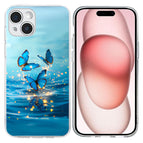 For iPhone 15 Plus / Blue Butterflies