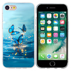 For iPhone SE 2022 / 2020 / 8 / 7 / Blue Butterflies