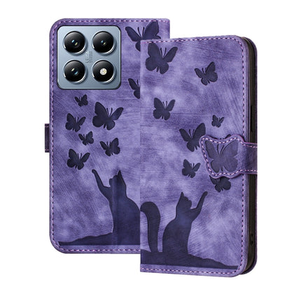 Butterfly Cat Embossing Flip Leather Phone Case, For Xiaomi Poco C75, For Xiaomi 14T Pro, For Xiaomi 14T