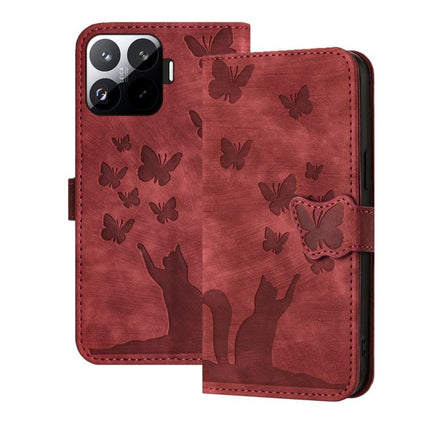 Butterfly Cat Embossing Flip Leather Phone Case, For Xiaomi 17T Pro 5G, For Xiaomi 17T 5G, For Xiaomi 15T Pro 5G, For Xiaomi 15T 5G