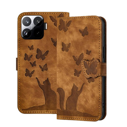 Butterfly Cat Embossing Flip Leather Phone Case, For Xiaomi 17T Pro 5G, For Xiaomi 17T 5G, For Xiaomi 15T Pro 5G, For Xiaomi 15T 5G
