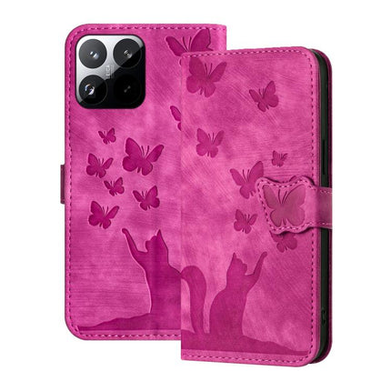 Butterfly Cat Embossing Flip Leather Phone Case, For Xiaomi 17T Pro 5G, For Xiaomi 17T 5G, For Xiaomi 15T Pro 5G, For Xiaomi 15T 5G