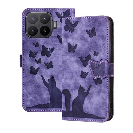 Butterfly Cat Embossing Flip Leather Phone Case, For Xiaomi 17T Pro 5G, For Xiaomi 17T 5G, For Xiaomi 15T Pro 5G, For Xiaomi 15T 5G