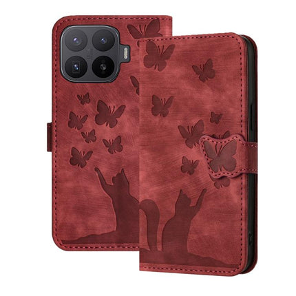 Butterfly Cat Embossing Flip Leather Phone Case, For Xiaomi 17T Pro 5G, For Xiaomi 17T 5G, For Xiaomi 15T Pro 5G, For Xiaomi 15T 5G