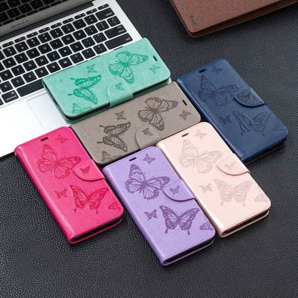 Two Butterflies Embossing Pattern Horizontal Flip Leather Case with Holder & Card Slot & Wallet & Lanyard, For Xiaomi Redmi 9A, For Xiaomi Redmi 9C