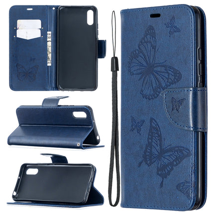 Two Butterflies Embossing Pattern Horizontal Flip Leather Case with Holder & Card Slot & Wallet & Lanyard, For Xiaomi Redmi 9A, For Xiaomi Redmi 9C